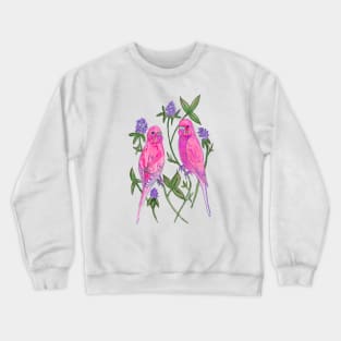 Pink budgies Crewneck Sweatshirt